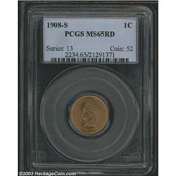 1908-S 1C MS65 Red PCGS.