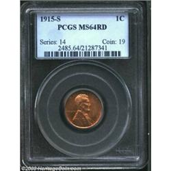 1915-S 1C MS64 Red PCGS.
