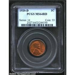 1920-D 1C MS64 Red PCGS.
