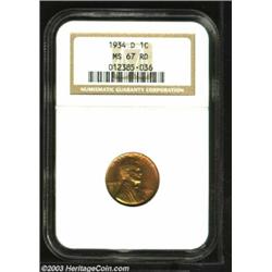 1934-D 1C MS67 Red NGC.