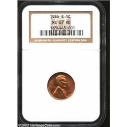 1935-S 1C MS67 Red NGC.