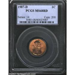 1987-D 1C MS68 Red PCGS.