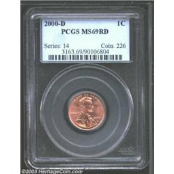 2000-D 1C MS69 Red PCGS.