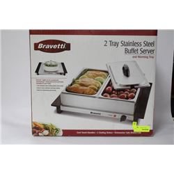 NEW BRAVETTI  2 TRAY S/S  BUFFET SERVER