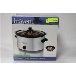 NEW BRAVETTI  4 QUART OVAL SLOW COOKER
