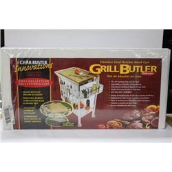 NEW GRILLBUSTER S-S BUTCHER BLOCK CART