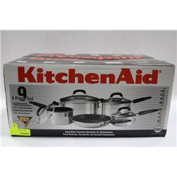 NEW KITCHENAID 9-PC POT AND PAN SET