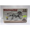 Image 1 : NEW KITCHENAID 10-PC S/S & COPPER COOKWARE