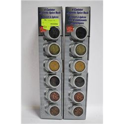 2 SETS OF CANISTER MAGNETIC SPICE RACK