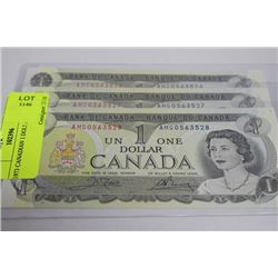 1973 CANADIAN 1 DOLLAR BILLS X3