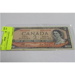 1954 CANADIAN 2 DOLLAR BILL