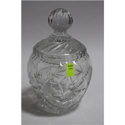 LIDDED PINWHEEL CRYSTAL CANDY DISH