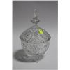 Image 1 : LIDDED PINWHEEL CRYSTAL FOOTED CANDY DISH