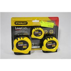STANLEY 3 PIECE TAPE MEASURE