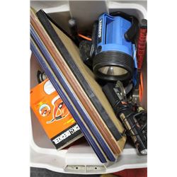 BOX OF MISC TOOLS INCLUDES WAXER/POLISHER IN BOX,