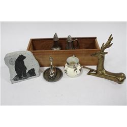 BOX ORNAMENTS, SILVER BRASS STONE