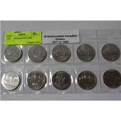 10 UNC CANADIAN DOLLARS 1977-1986