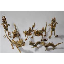 COLLECTION OF HAND BLOWN PEKING GLASS DRAGON