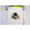 Image 1 : 14KT YELLOW GOLD DIAMOND & SAPPHIRE RING