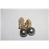 Image 1 : 14KT YELLOW GOLD CULTURED TAHITIAN PEARL & DIAMOND