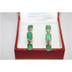 #129 14K GOLD EMERALD 3.7ct & DIAMOND 0.2ct