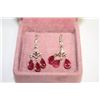 Image 1 : #124 14K GOLD RUBY 6ct AND DIAMOND EARRINGS