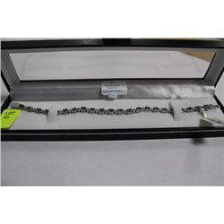 #95 STERLING SILVER SAPPHIRE 6.58ct AND DIAMOND