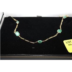 #34 10K GOLD EMERALD 5.60CT NECKLACE