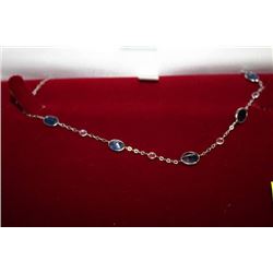 #15 10K GOLD SAPPHIRE 8.1CT AND MOONSTONE NECKLACE