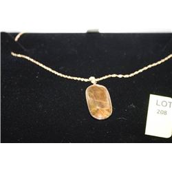 #12 14K GOLD NATURAL AMMOLITE 16.0CT PENDANT