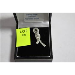 #108 STERLING SILVER DIAMOND 0.3CT PENDANT