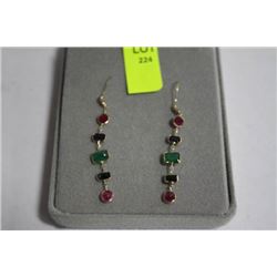 #110 14K GOLD SAPPHIRE EMERALD RUBY AND DIAMOND