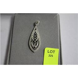 #112 STERLING SILVER DIAMOND 0.5CT AND ONYX