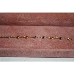 #109 14K GOLD FANCY SAPPHIRE 2.6CT BRACELET