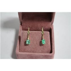 #113 14K GOLD EMERALD 1.4CT AND DIAMOND 0.1CT