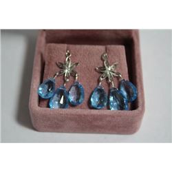 #116 10K GOLD BLUE TOPAZ EARRINGS