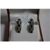 Image 1 : #102 14K GOLD BLACK AND WHITE DIAMOND EARRINGS