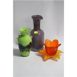 CANDLE HOLDER SOLD W/ VASE AND PITCHER