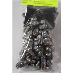 FRESHWATER PEARL SET IRRIDESCENT EARINGS & CHAIN