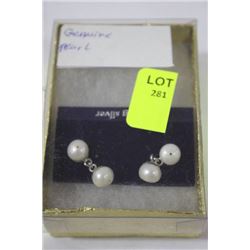 STERLING SILVER GENUINE PEARL EARINGS