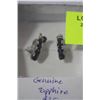 Image 1 : STERLING SILVER GENUINE SAPHIRE EARINGS