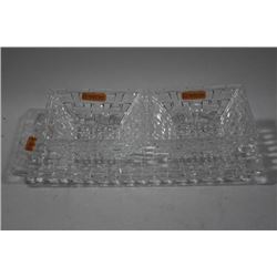 NACHTMANN 3PC. CRYSTAL TRAY & 2 BOWLS