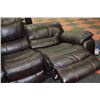 Image 3 : BROWN ELECTRIC RECLINING SOFA
