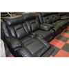 Image 2 : NEW BLACK LEATHER RECLINING SOFA AND LOVESEAT
