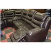 Image 2 : NEW BROWN LEATHER RECLINING SECTIONAL