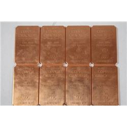 SHEET OF 8x1 OZ COPPER CRACKER BARS