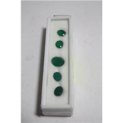 5 PIECE 12.5 CARATS OVAL CUT EMERALDS