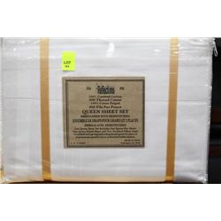 NEW QU SIZE 600 THREAD COUNT WHITE SHEET SET