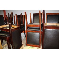 SET OF 10 WOOD AND LEATHERETTE SIDECHAIRS