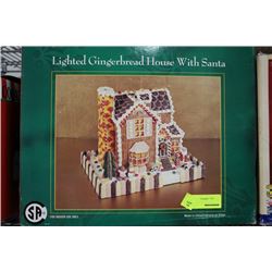 LIGHTED GINGERBREAD HOUSE W SANTA